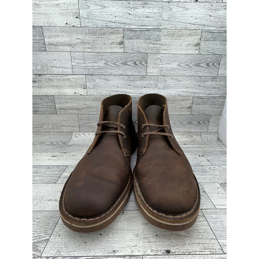 Clarks Bushacre 3 Men Sz 8.5 M Dark Brown Beeswax Leather Chukka Desert Boots